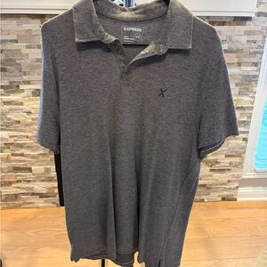Express Men's Charcoal Polo Shirt